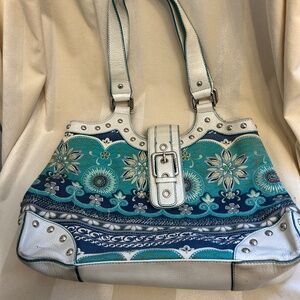 😍🌻- THE SAK  Summer Handbag | Purse | Shoulder Bag Hight blu/white flower pr…